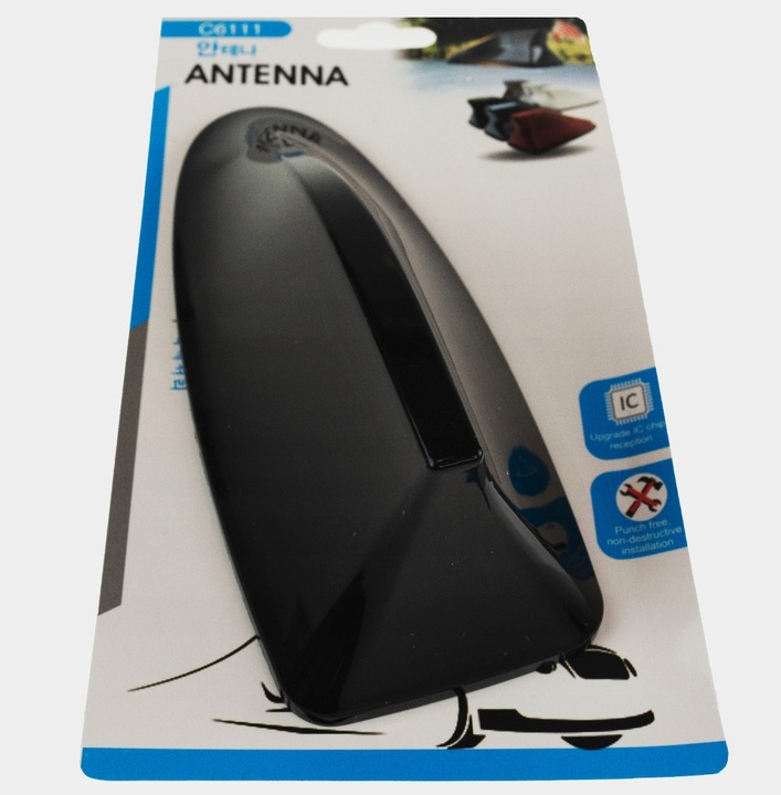 ANTENA DE AUTOMÓVIL FM SHARK NEGRA ALETA 