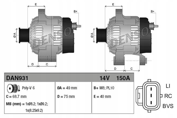 ELECTRIC GENERATOR DENSO DAN931 photo 3 - milautoparts-fr.ukrlive.com