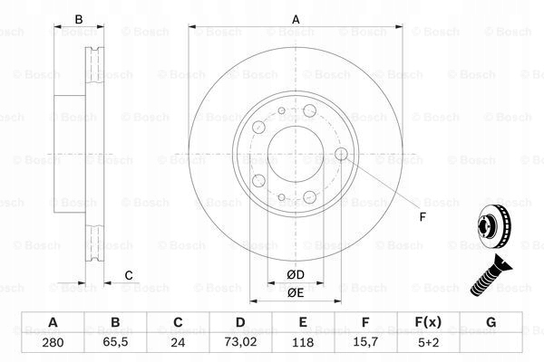 DISCOS ZAPATAS PARTE DELANTERA BOSCH CITROEN JUMPER CAJA 