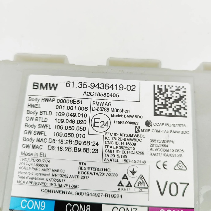 MODULE CONFORT BMW X3 (G01, F97) 9436419 33121234 3.0L 375KW 2019