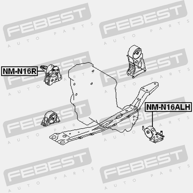 COUSSIN MOTEUR DROITE FEBEST NM-N16R