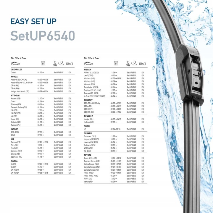 HELLA ESSUIE-GLACES PLAT UP 650/400 EASYSET ADAPTERY:3G,E3