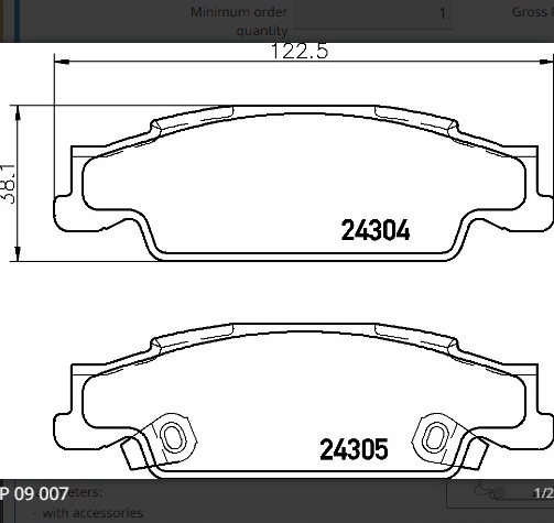 ZAPATAS HAMULC. CADILLAC STS 05- PARTE TRASERA 