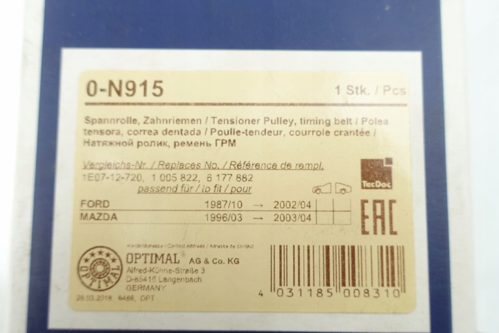 TENDEUR COURROIE DISTRIBUTION 1.8D TD POMPE INJECTION OPTIMAL