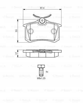 BOSCH ZAPATAS PARTE TRASERA 0 986 424 751 CITROEN FIAT LANCIA PEUGEOT RENAULT SKODA 