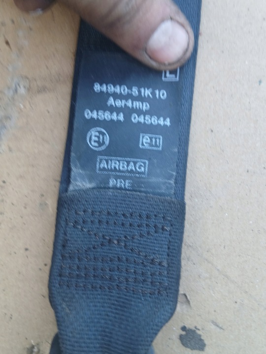OPEL AGILA B CEINTURE DE SÉCURITÉ GAUCHE AVANT 84940-51K10