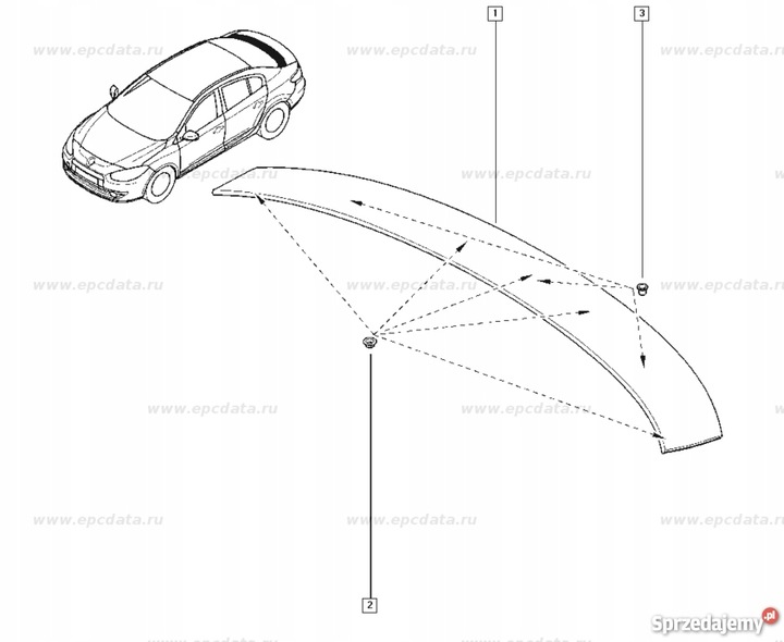 SPOILER PROTECCIÓN PLÁSTICO PARTE TRASERA DE TAPA FLUENCE 