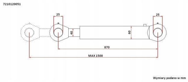 PISTON HYDRAULIQUE JEDNOSTRONNEGO DZIALANIA CN2F-40/630Z+U TUR 1,2 KRAJ
