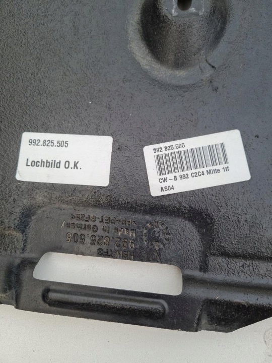 PLAQUE PROTECTION SOUS KAROSERIE 992825505 PORSCHE 911 992