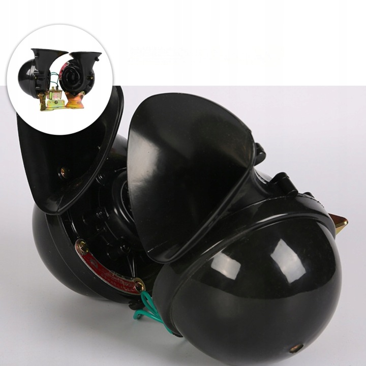NOIR DWUTONOWY KLAXON SLIMAKOWY SUPER HAUT-PARLEUR 12V ZAMIENNY KLAXON AUTOMOBILE