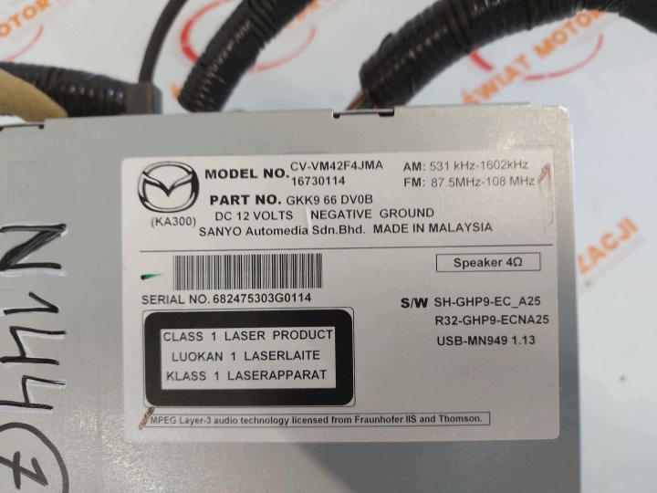 MAZDA 6 III GJ 2.2 D 14R RADIO CD ÉCRAN PANNEAU GKK9 66 DV0B