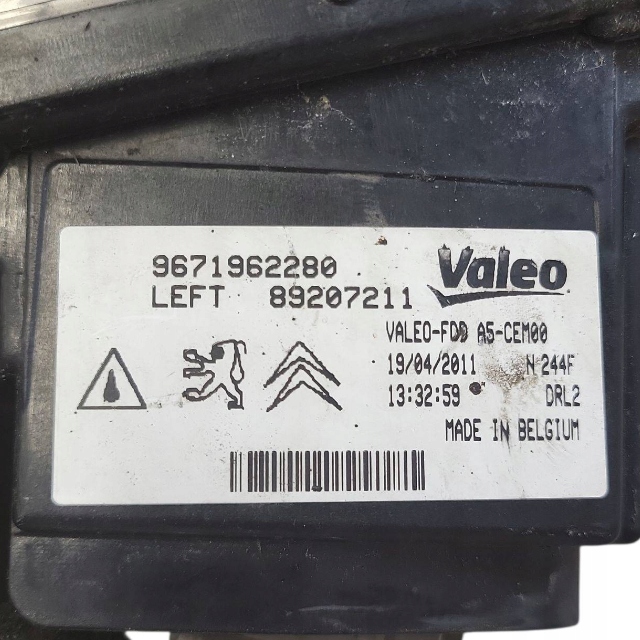FEUX VERS CONDUITE DIURNE AVANT CÔTÉ GAUCHE CITROEN DS3 9671962280