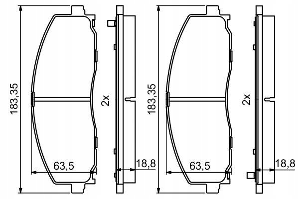 BOSCH PLAQUETTES FREIN AVANT CHRYSLER PACIFICA DODGE G KIT KOLIZJA #30