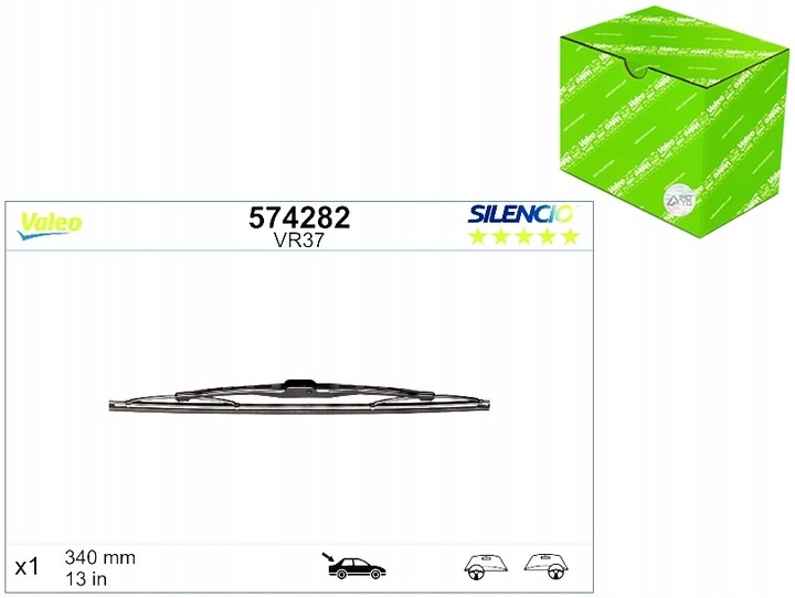 LIMPIAPARABRISAS ESCOBILLAS SZKIELETOWE PARTE TRASERA 1SZT. VR37 SILENCIO 340MM AUDI A3 