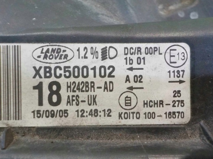 LAND ROVER DISCOVERY III 3 06R XÉNON PHARE DROITE AVANT XBC500102