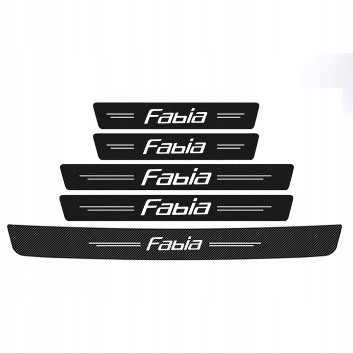 5 PIEZAS PEGADURA DE UMBRAL COCHE SKODA FABIA 