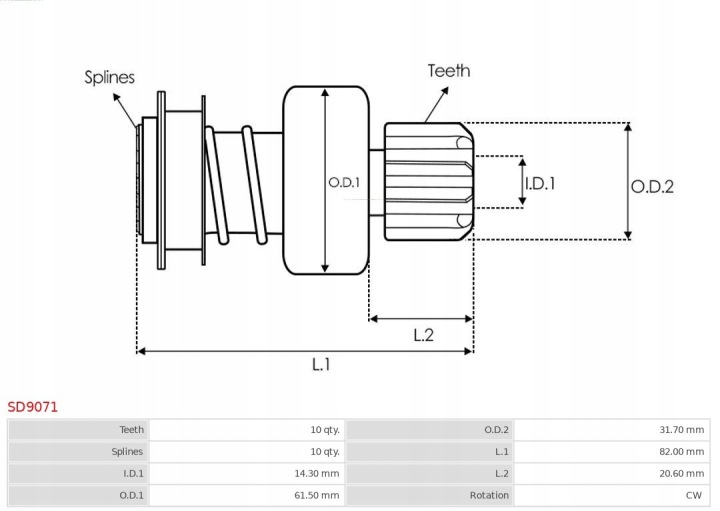 BENDIX DÉMARREUR AS-PL SD9071