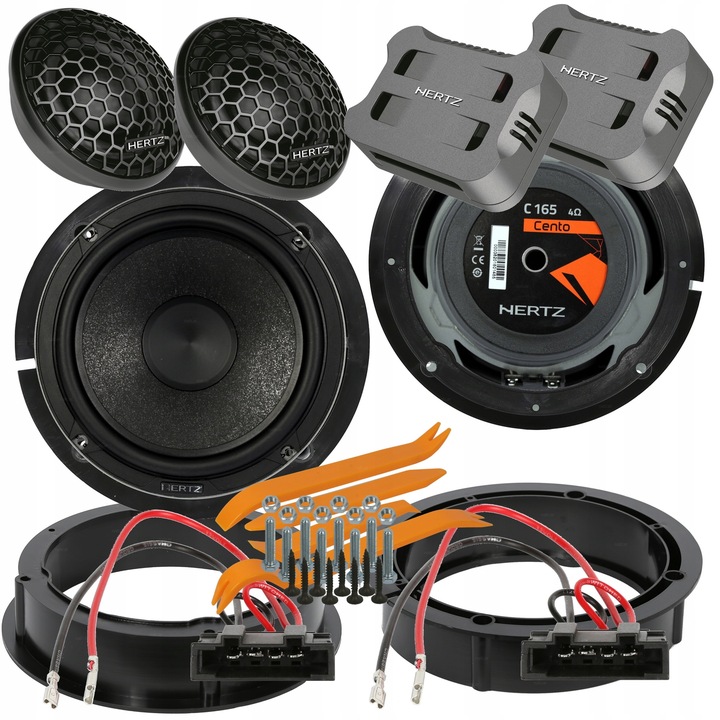 HERTZ ESK CK 165 ALTAVOCES VW SCIROCCO PARTE DELANTERA PARTE TRASERA 