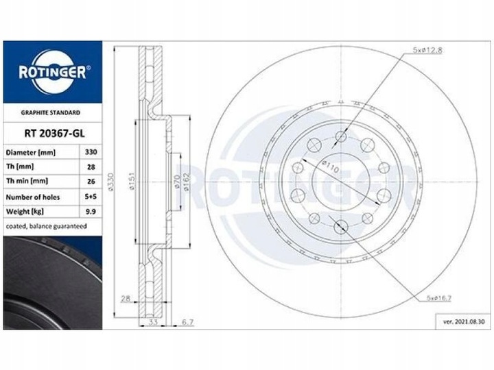 DISCOS PARTE DELANTERA JEEP CHEROKEE KL 2.0-3.2 13-18 