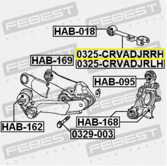 HONDA CR-V 01-06 VARILLA REGULACIÓN PARTE TRASERA DERECHA SUPERIOR 