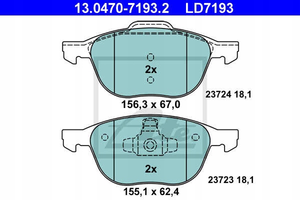 DISCOS ZAPATAS PARTE DELANTERA ATE FORD FOCUS II BERLINA 