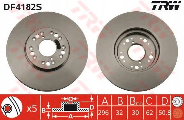 DISCO DE FRENADO PARTE DELANTERA LEXUS GS -05, LEXUS IS 99- 