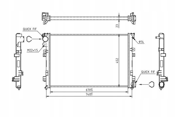 RADIATEUR SYSTÈME REFROIDISSEMENT MOTEUR HART 605 935
