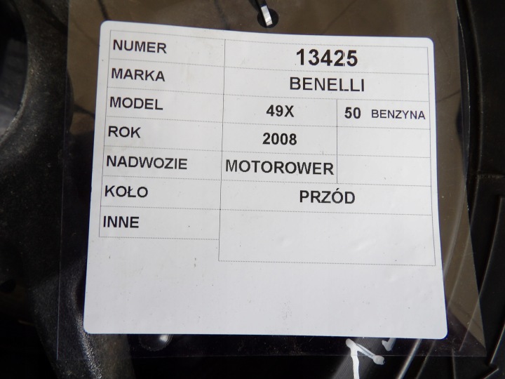 SCOOTER BENELLI 49X KOLO AVANT 10″