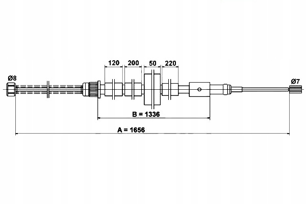 ATE 24.3727-0818 CABLE BRAKES MANUAL PEUGEOT 30 