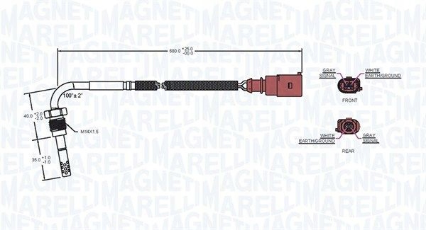CAPTEUR TEMP GAZ D'ÉCHAPPEMENT VERS VW TRANSPORTER 2,0TDI