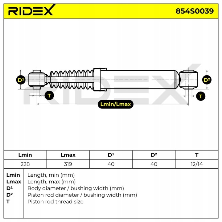 2 CV RIDEX 854S0039 AMORTISSEUR HUILEUX TÉLESCOPIQUE ARRIÈRE VERS CITROËN XSARA (N1)