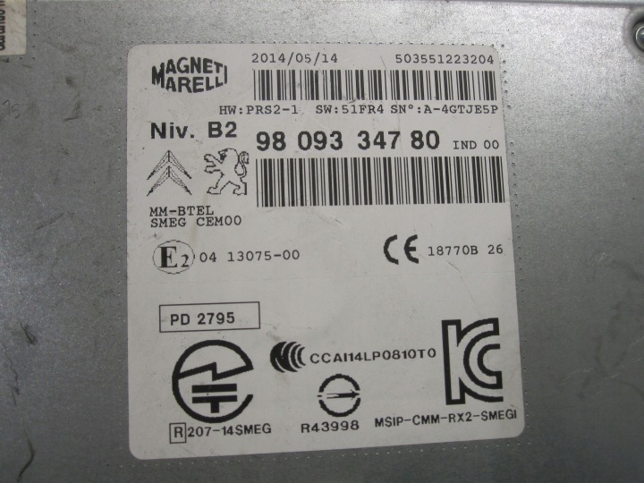 C4 GRAND PICASSO II 15R RADIO CD 9809334780