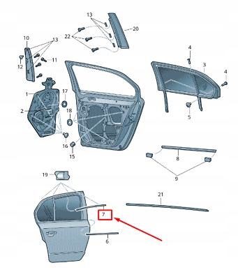 SKODA SUPERB MK2 3T MOULURE DÉCORATIVE CHROME PORTES DROIT ARRIÈRE 3T5839644