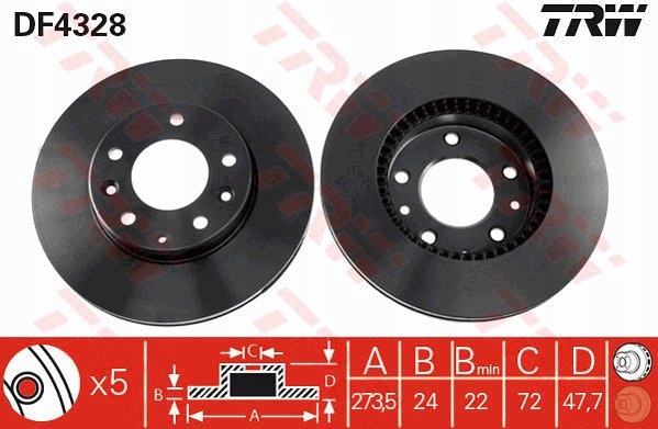 DISCOS ZAPATAS TRW PARTE DELANTERA MAZDA PREMACY 