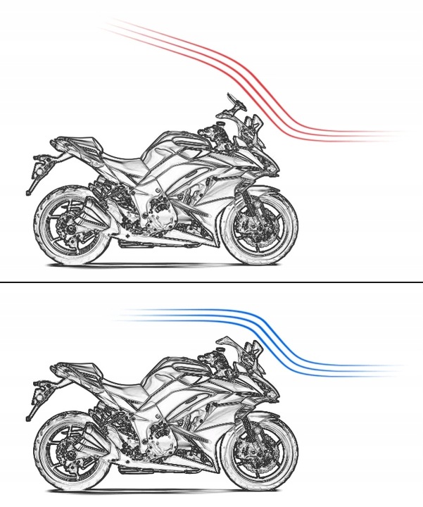 DEFLECTOR MOTOCICLETA REGULACIÓN VENTANAS DEFLECTOR 37X17 