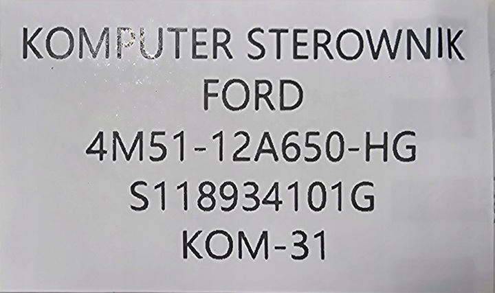 ORIGINAL MÓDULO COMPUTADOR DEL MOTOR FORD FOCUS MK2 C-MAX 1.6 GASOLINA 4M51-12A650-HG 