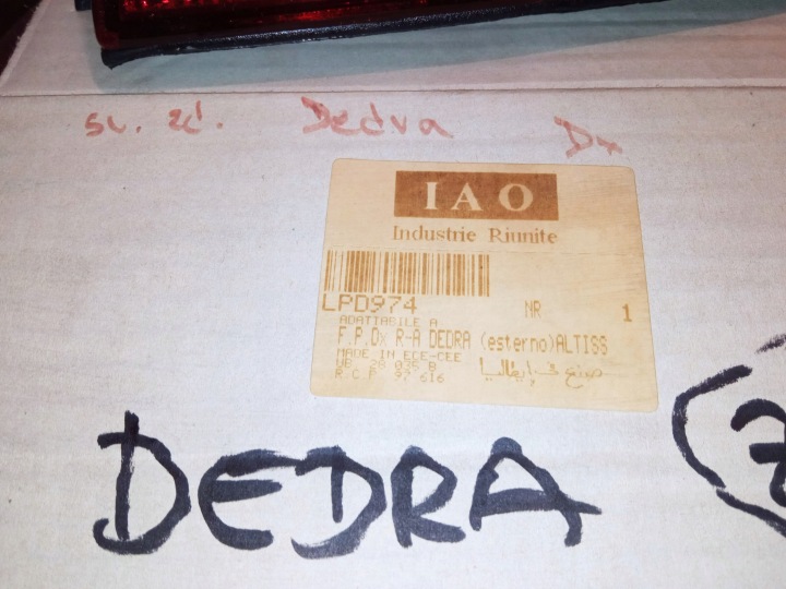 LANCIA DEDRA PHARE DROIT TYL,1989 -1994 08792 82432720