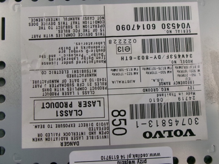 VOLVO S60 LIFT RADIO CD 30745813-1