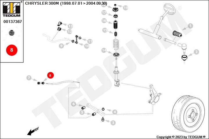 BLOQUE SILENCIOSO BARRA REAKC.CHRYSLER 300 99- /P/ 