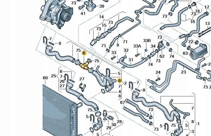 AUDI VW SEAT SKODA 2.0 TFSI CGMA TÉ THERMOSTAT RÉGULATEUR OE 1K0121087R