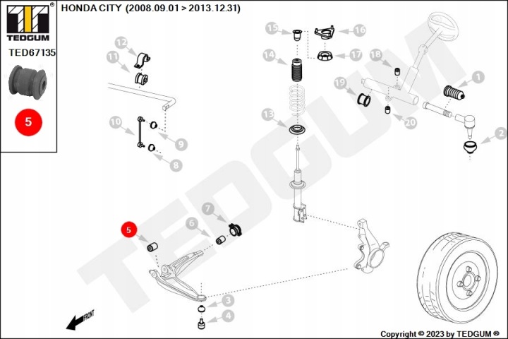 MANCHON BRAS DE SUSPENSION /P/CITY V 08-13 /L+P/