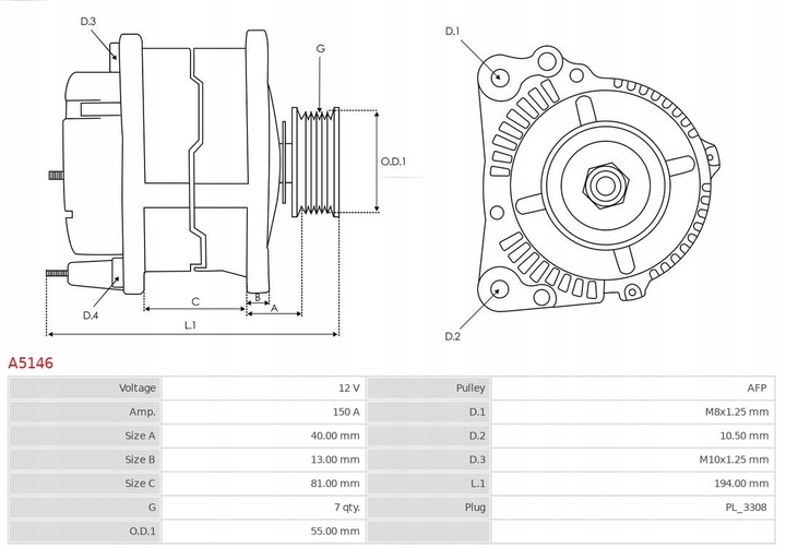 AUTOSTARTER GENERADOR NISSAN NAVARRA, PATHFINDER II, INFINITI 30D: EX, FX 