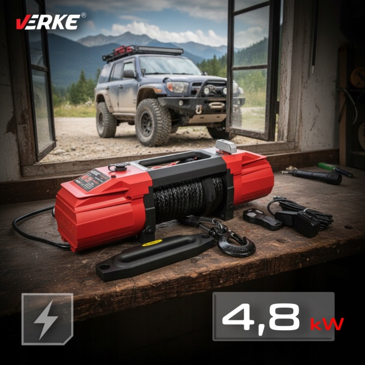 WYCIAGARKA ÉLECTRIQUE 12V VERKE 13500 LB 24 M SYNTHÉTIQUE CÂBLE
