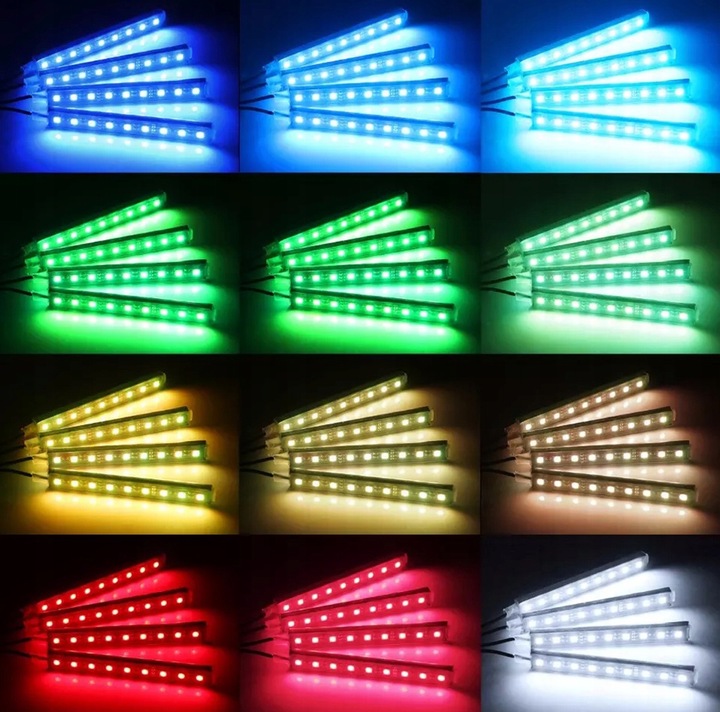 ILUMINACIÓN RGB DIOPARA LUMINOSO LED X36 PARA INTERIOR AUTO CABINAS COCHE + UNIDAD DE CONTROL ZD65A 