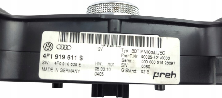 AUDI A6 C6 LIFT PANNEAU RADIO NAVIGATION COMMANDE MMI 3G HIGH 4F1919611S