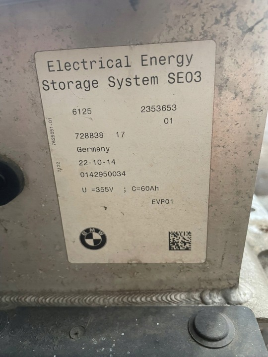 BATTERIE BATTERIE MAGAZYN ENERGII BMW I3 728838 60 AH