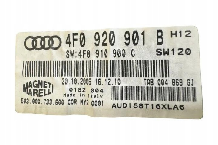 COMPTEUR AUDI A6 (4F2, C6) 4F0920901B 2.4L GASOLINE 130KW 2006