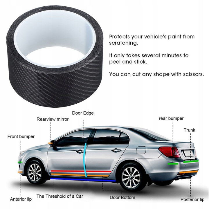 BANDE PROTECTRICE FILM AVEC FIBRES CARBONE 5CMX300CM XI