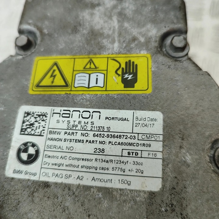BMW OE 9364872 COMPRESSEUR DE CLIMATISATION HYBRIDE
