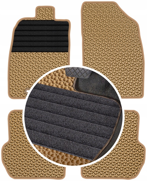 FORD FIESTA MK5 HATCHBACK 2002-2005 ALFOMBRILLAS GOMA PARA COCHE EVA COLOR BEIGE 